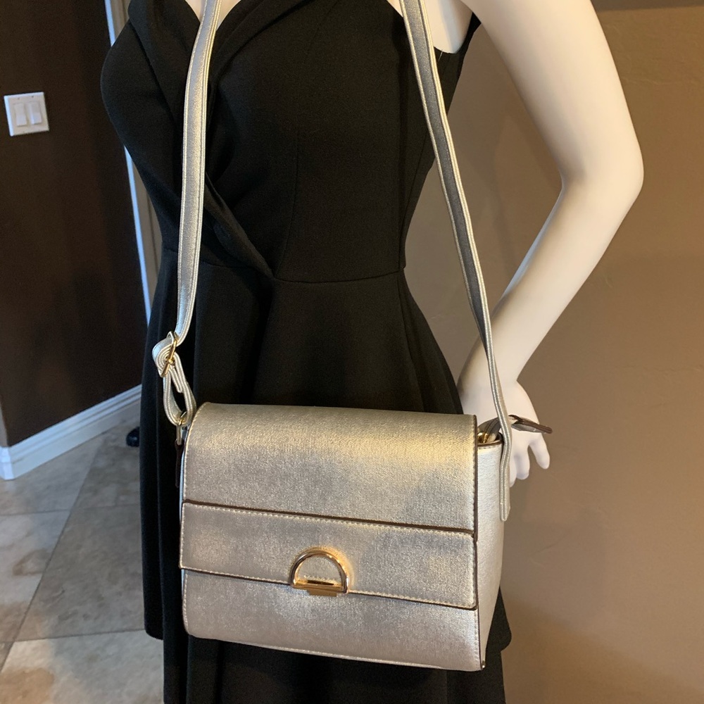 Crossbody silver bag Jolene Couture with gold HWR